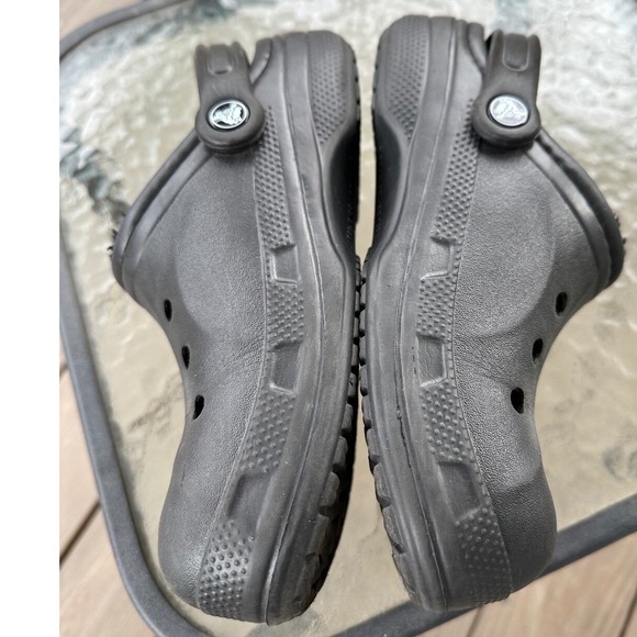 Crocs Classic Lined Black Fuzzy Warm Clogs Slippers Shoes Mens 4 Womens 6 - Picture 6 of 10